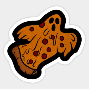 Funny Pizza Halloween Ghost, Scary Pizza Sticker